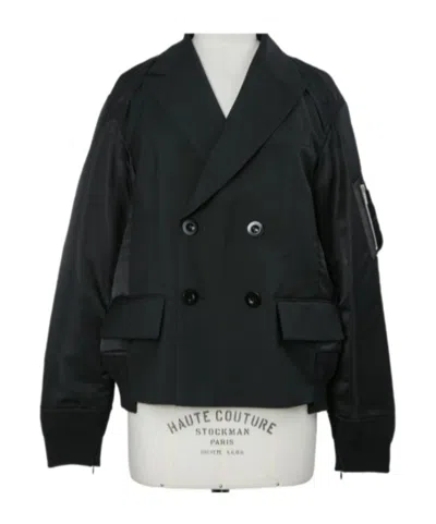 Sacai Patchwork Jacket In Black
