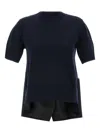 Sacai Patchwork Sweater Sweaters And Cardigans Blue In Blue