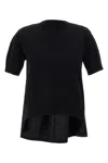 Sacai Patchwork Sweater Sweaters And Cardigans Blue In Black