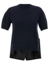 Sacai Patchwork Sweater Sweaters And Cardigans Blue In Black