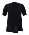 Sacai Patchwork Sweater In Black