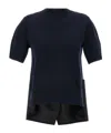 Sacai Patchwork Sweater Sweaters And Cardigans Blue In Black