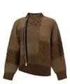 Sacai Patchwork Blouse In Brown