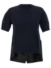 Sacai Patchwork Sweater Sweaters And Cardigans Blue In Black
