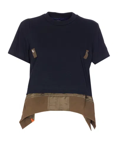 Sacai Patchwork T-shirt In Black