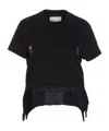Sacai Asymmetrical Side-split T-shirt In Black