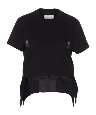 Sacai Patchwork T-shirt In Black