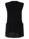 Sacai Blackwhite Patchwork Vest In Black