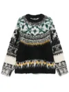 Sacai Pattern Alpaca Blend Knit Sweater In Black