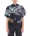 Sacai Pattern Knit Blouson In Black