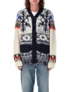Sacai Off-white Pattern Knit Cardigan In Off White