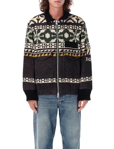 SACAI SACAI PATTERN KNIT JACKET