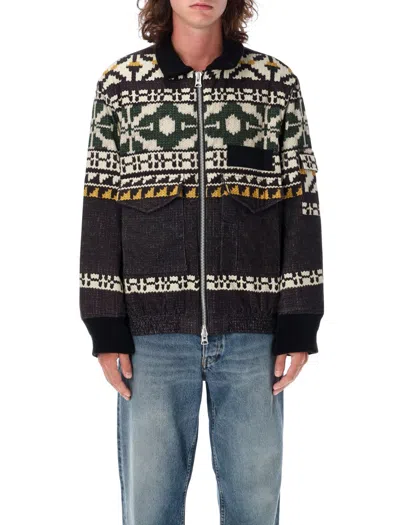 SACAI SACAI PATTERN KNIT JACKET