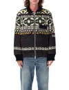 Sacai Pattern Long-sleeved Jacket In Black Green