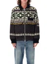 Sacai Pattern Long-sleeved Jacket In Black Green