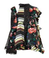 Sacai Pattern Mix Printed Ruffled Blouse In Multi