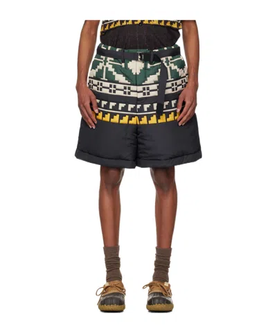 Sacai Pattern Shorts In Black