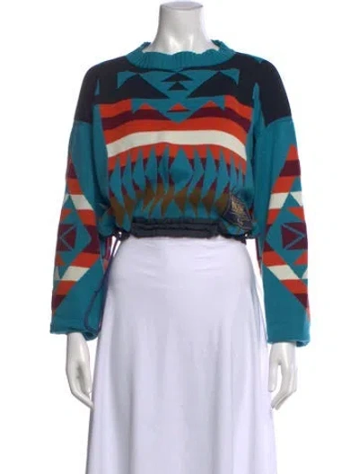 Pre-owned Sacai Patterned Crew Neck Sweater In Multi