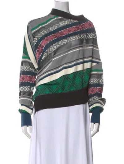 Pre-owned Sacai Patterned Crew Neck Top In Neutral