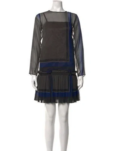 Pre-owned Sacai Patterned Mini Dress In Multicolor