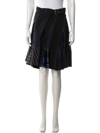 Pre-owned Sacai Patterned Mini Skirt In Black/blue