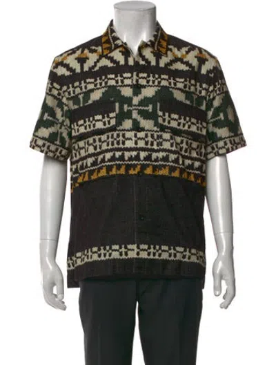 Pre-owned Sacai Patterned Short Sleeve Shirt In Black