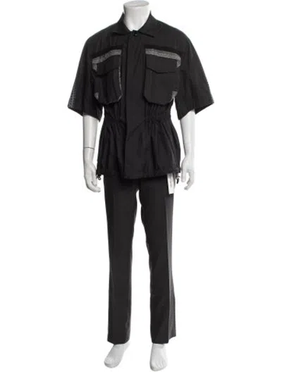 Pre-owned Sacai Patterned Utility Jacket In Black