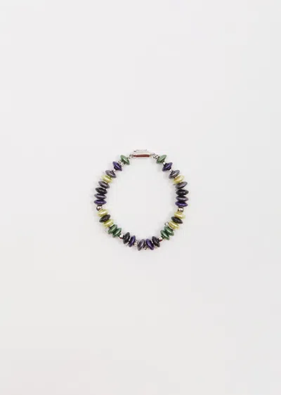 Sacai Pearl Disc Bracelet In Green
