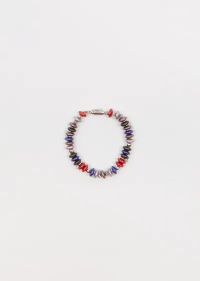 Sacai Pearl Disc Bracelet In Red