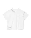 Sacai Piercing Crew-neck Cotton T-shirt In White