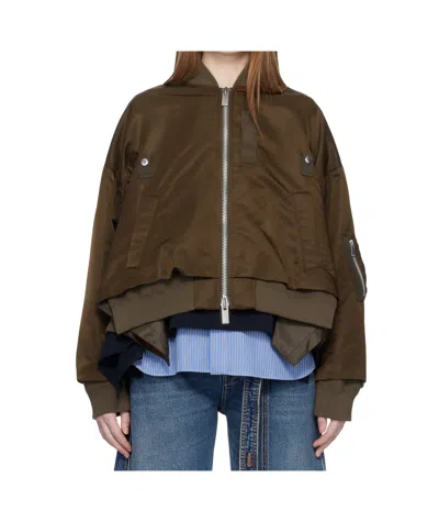 Sacai Pilot Casual Jacket In Brown