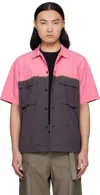 Sacai Pink & Gray Garment Dye Shirt In 301 Gray