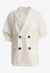 Sacai Balzer Double-breasted Wool And Silk