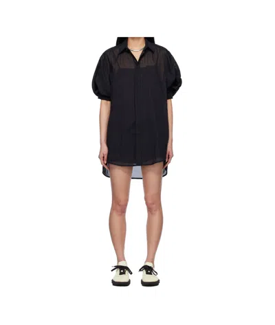 Sacai Pinstripe Dress In Black
