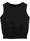 Sacai Pinstripe-pattern Sleeveless Crop Top In 黑色