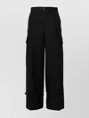 Sacai Pinstripe Trousers Featuring Cargo Pockets In Black