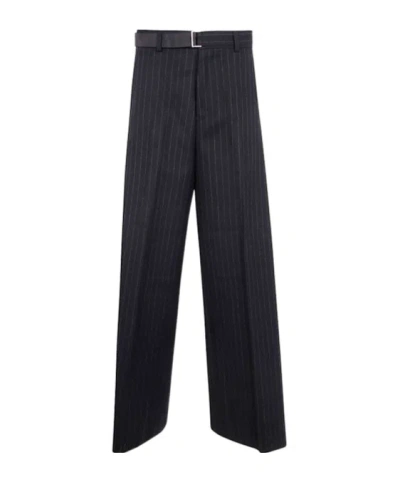 Sacai Pinstriped Trousers In Black