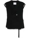 Sacai Pinstriped Waistcoat In Black