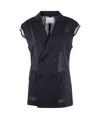 Sacai Pinstriped Waistcoat In Black