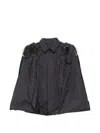 Sacai Pinstripe-pattern Ruffled Blouse In Multi