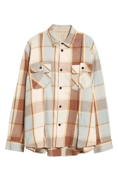 Sacai Plaid Button-up Shirt In Brown
