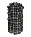 Sacai Dress Plaid Pattern Chest Pockets In Multi