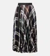 Sacai Plaid Midi Skirt In Green