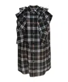 Sacai Dress Plaid Pattern Chest Pockets In Black