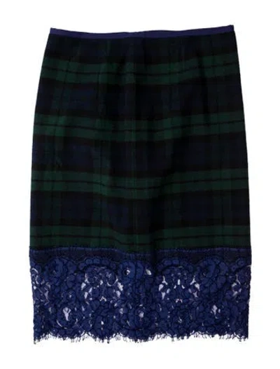 Pre-owned Sacai Plaid Print Knee-length Skirt In Blue