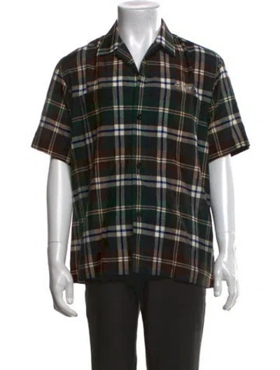 Pre-owned Sacai Plaid Print Short Sleeve Shirt In Black