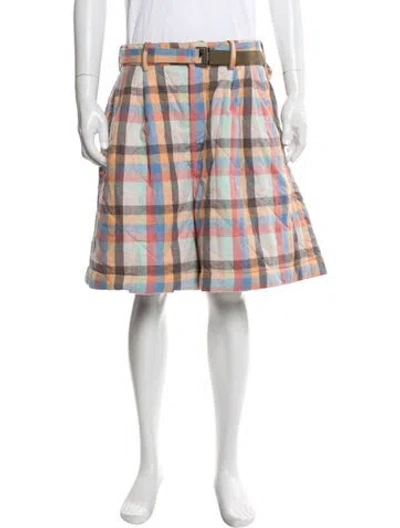 Pre-owned Sacai Plaid Print Shorts In Multi