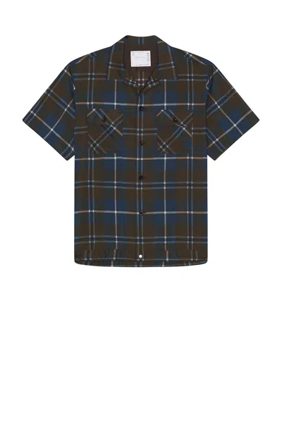 Sacai Plaid Shirt In Black