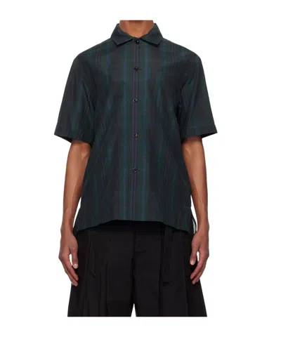 Sacai Plaid Shirt In Black