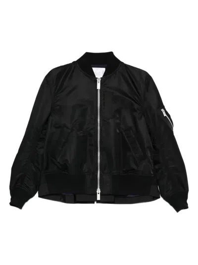 SACAI PLEAT-DETAIL BOMBER JACKET